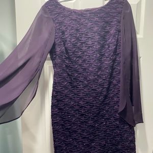 Purple dress with open arms